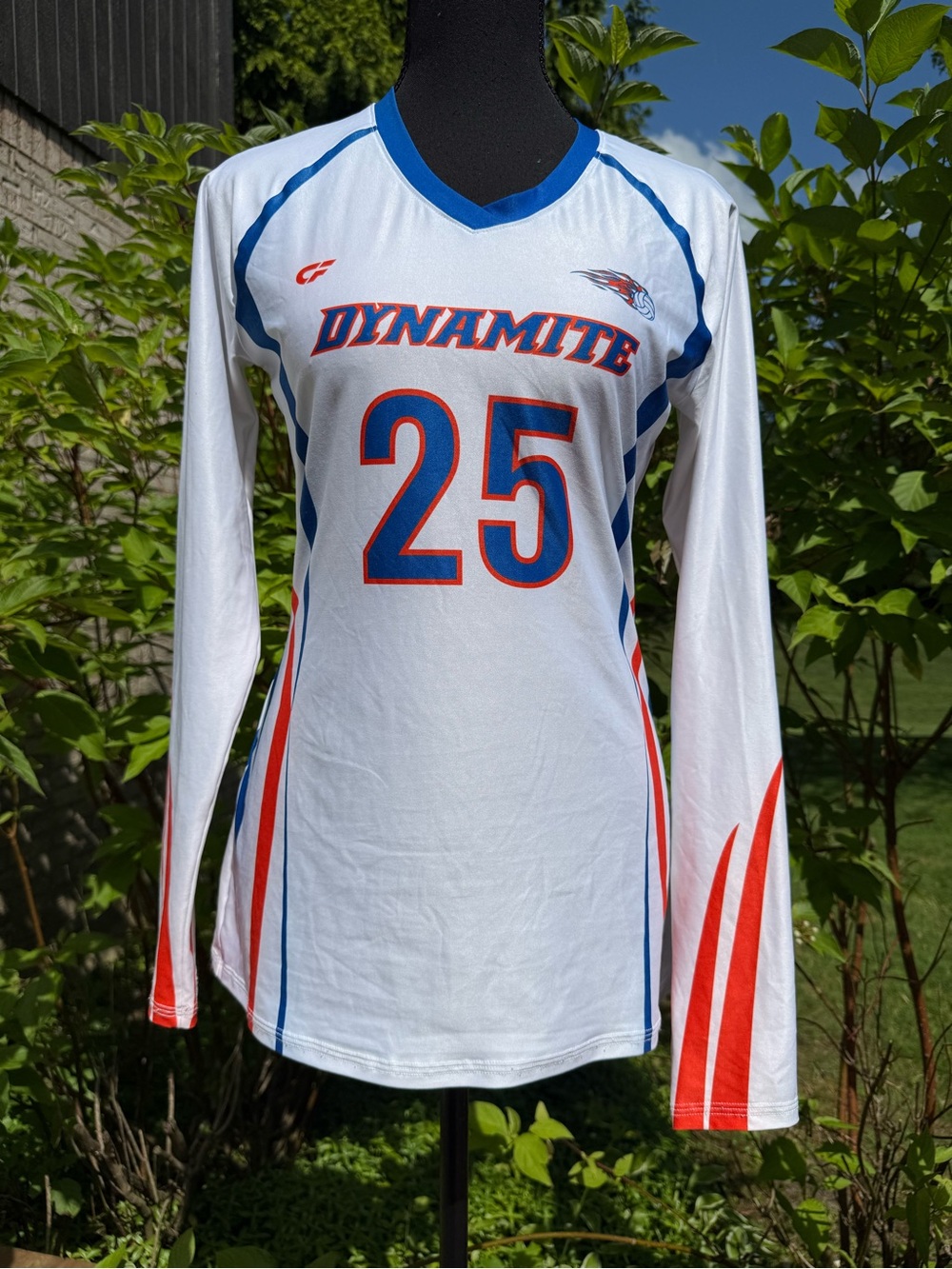 Dynamite #25 White Long Sleeve Sports Jersey size S/M pre-owned with free gift